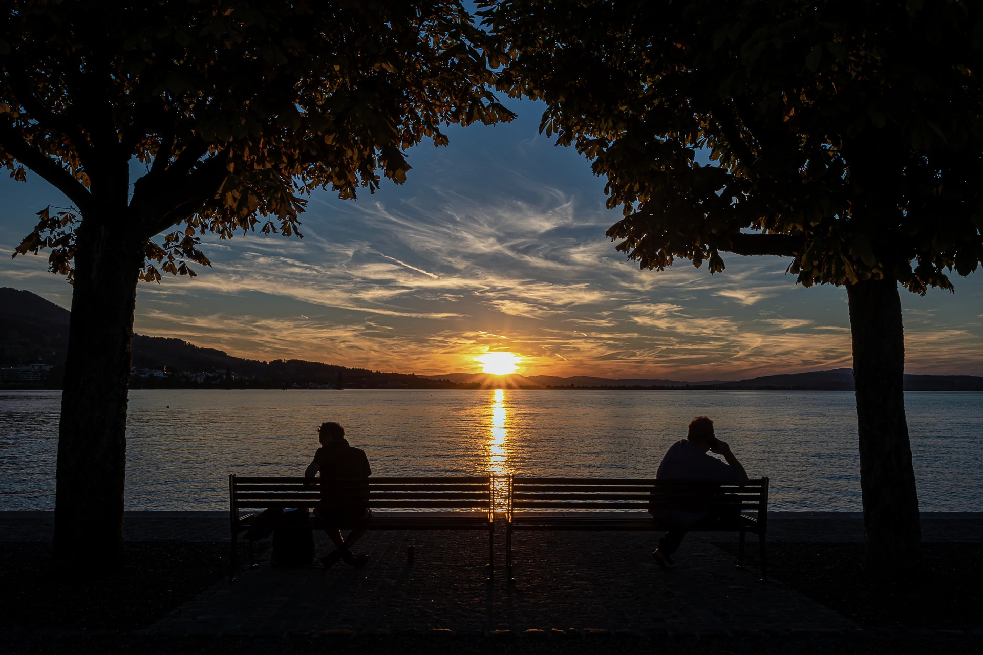 Sonnenuntergang Lachen